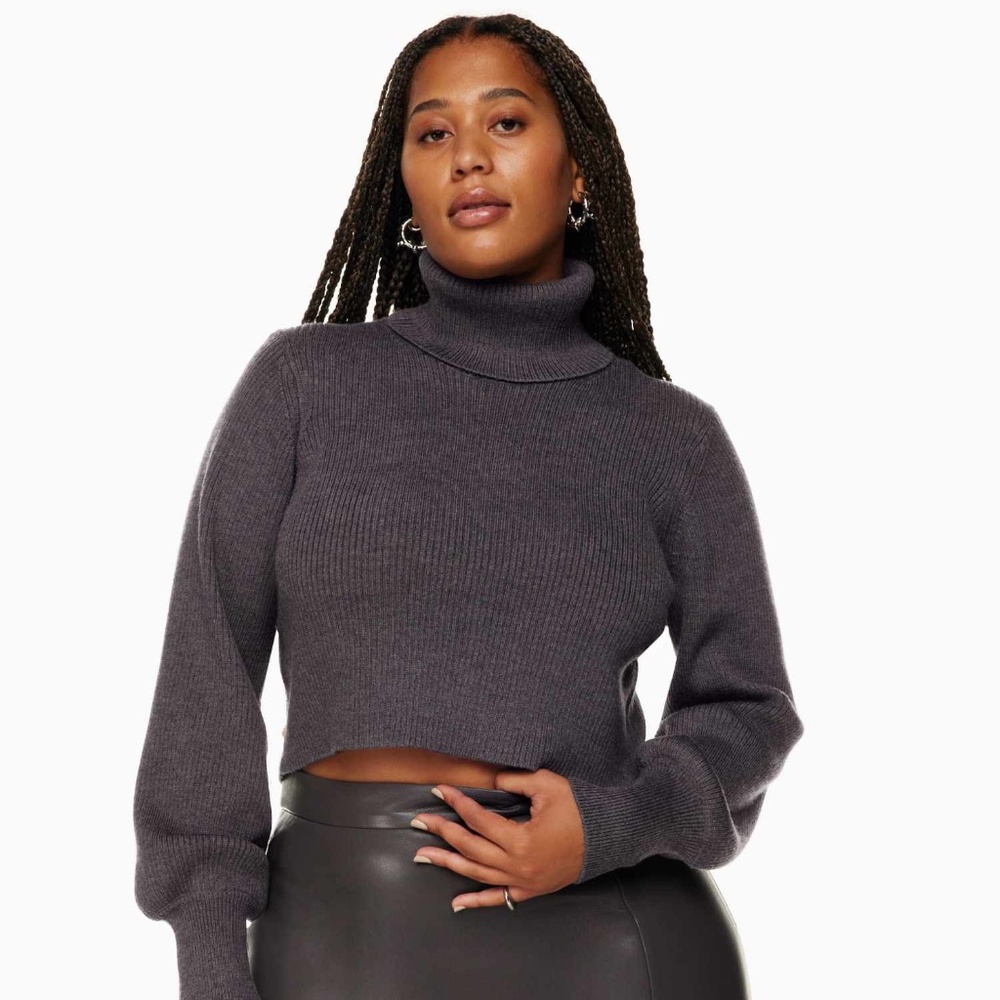 Aritzia WilfredโREBECCA TURTLENECKโHEATHER PEPPERCORN GREY